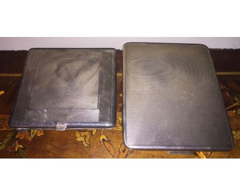 Engine turned compact and cigarette case