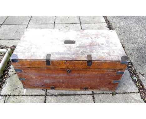 Brass mounted travelling trunk