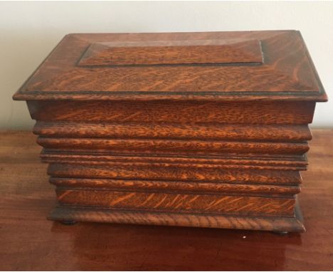 Good quality oak tea caddy