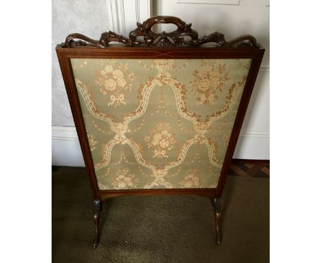 Edwardian mahogany firescreen.