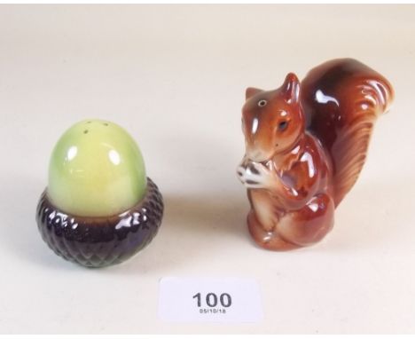 A Hummel acorn and squirrel form salt and pepper