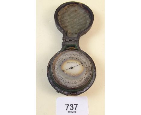 A Callaghan pocket barometer - cased
