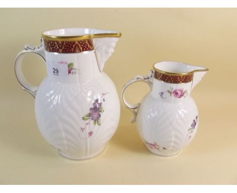 Two Coalport Caughley mask jugs
