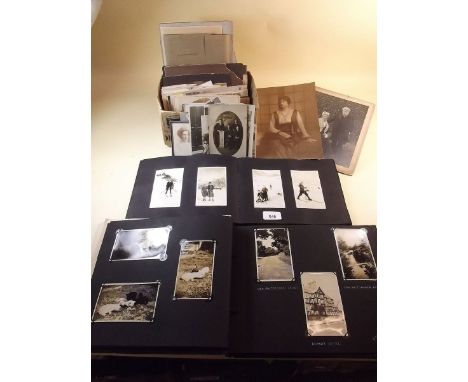 A quantity of early portrait photographs and two albums
