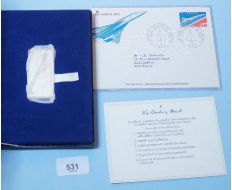 Silver and Stamps - A GB Danbury Mint Limited Edition 1976 Concorde Inaugural Flight Commemorative Set - serial no 2963, whic