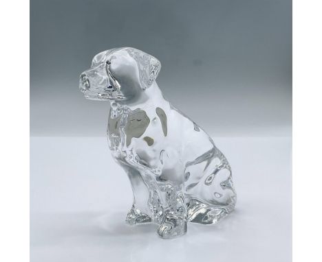 This charming crystal dog has a Waterford sticker and acid mark. This item has its original box measuring 6.5"L x 4"W x 4"H. 