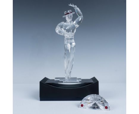 Brilliant clear crystal SCS Annual Edition figure of the famous flamenco dancer Antonio Ruiz Soler in a dance pose and an acc