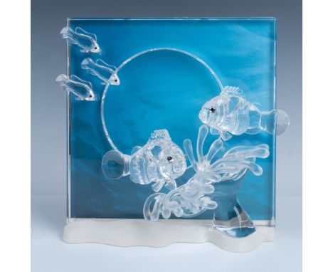 Annual edition sculpture part of the Wonders of the Sea trilogy. Clear crystal fish swimming over anemone. Crystal is accompa
