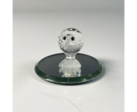 Adorable figure featuring a kiwi with frosted silver accent on beak and feet, crafted from clear crystal, featuring an intric
