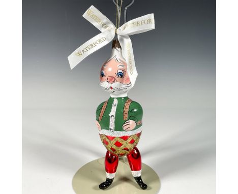 Handcrafted ornament, a limited edition (400/500) of In for the Night Santa, features Santa with a joyful expression, rosy ch