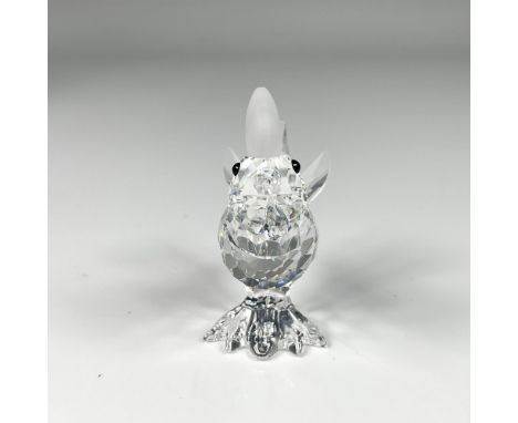 Stunning figure featuring a rooster heralding the dawn with intricate clear crystal cut design. Swarovski swan mark. The item