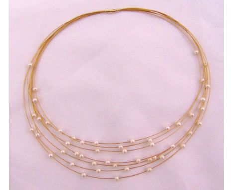 18ct yellow gold and pearl necklace, approx total weight 12.9g