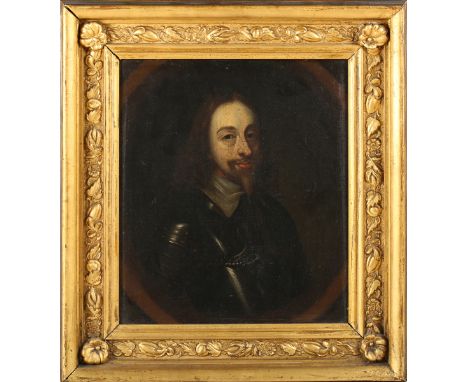 Circle of Henry Stone, after Anthony van Dyck - Half Length Portrait of King Charles I wearing Armour, late 17th/early 18th c