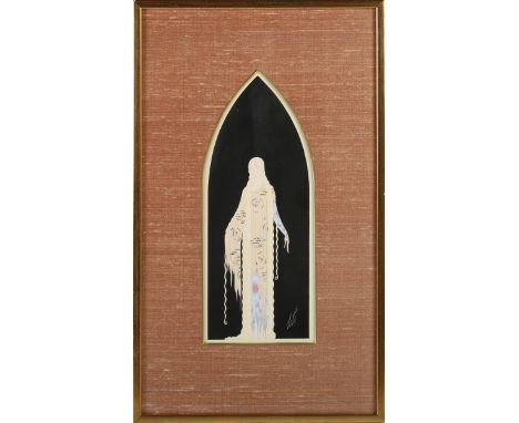 Erté [Romain de Tirtoff] - 'Melisande' (Costume Designs from Pelléas and Mélisande), a pair of watercolours with gouache, bot