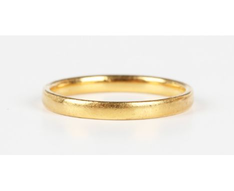 A Victorian 22ct gold wedding ring, London 1876, weight 2.1g, ring size approx K.Buyer’s Premium 29.4% (including VAT @ 20%) 