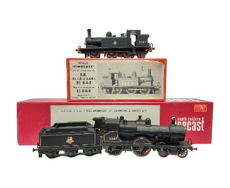 ‘00’ gauge - two kit built steam locomotives comprising Class E 4-4-0 no.31587 with tender in BR black, with South Eastern Fi