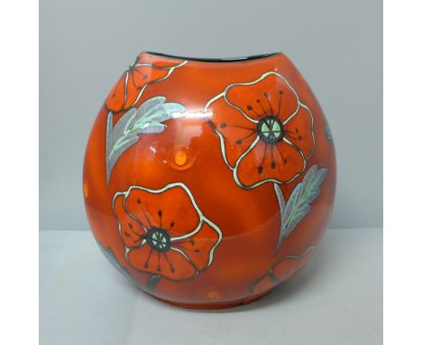 A Poole Poppyfield Purse vase, 26cm 