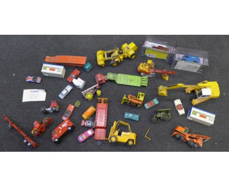 A collection of model vehicles including Corgi 