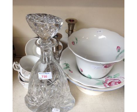 GLASS DECANTER AND POTTERY     E3