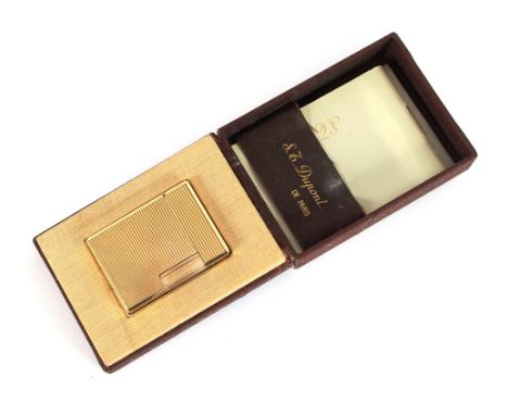 A cased Dupont gold plated cigarette lighter