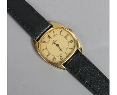 A gentleman's Omega de ville gold capped manual wristwatch 