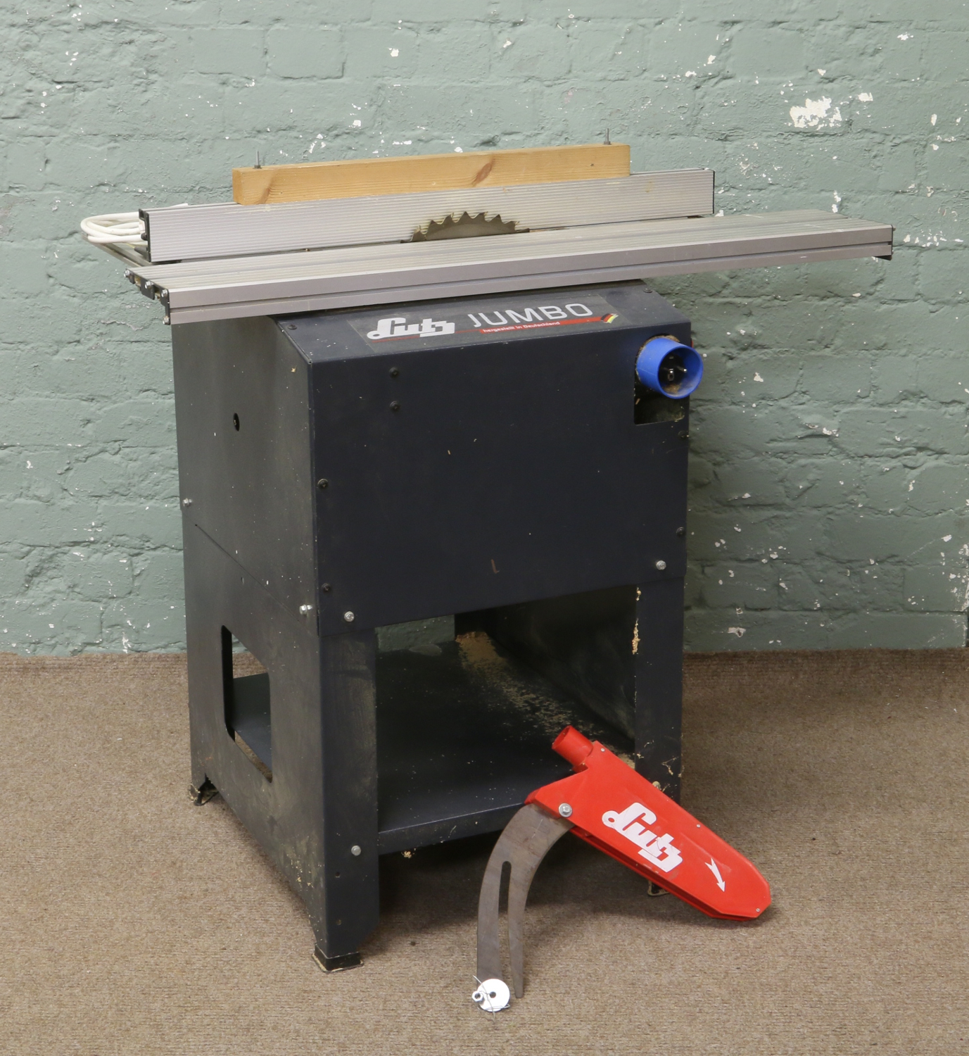 A Lutz jumbo bench saw.