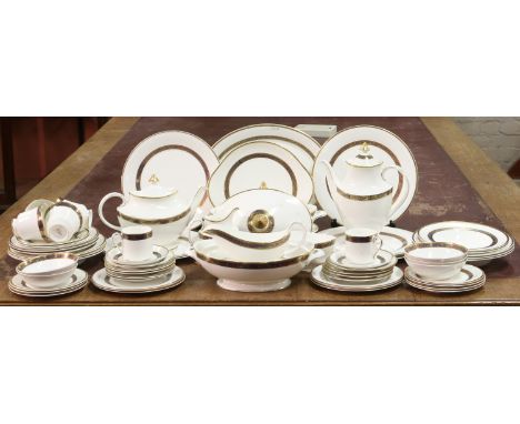 A Royal Doulton porcelain tea and dinner service in the Harlow pattern Approx 65 pieces. 