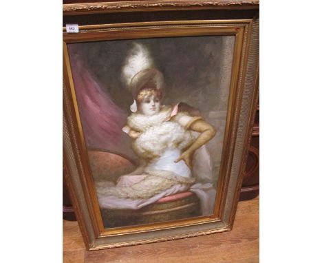 20TH CENTURY
Portrait of an Elegant Young Lady with Ruffled Dress and Bonnet
Oil on Canvas
90cm x 60cm