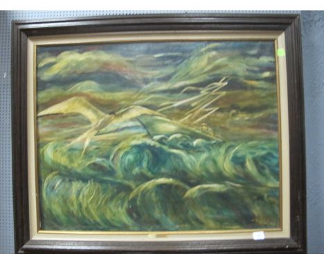 20TH CENTURY
Seascape with Sailing Boat and Gull in Flight
Oil on Canvas
Signed Lower Right Totheo Borloo
Dated
69cm x 88cm