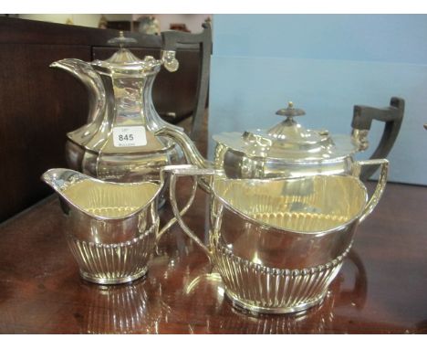 A SIX PIECE SILVER PLATED TEA AND COFFEE SERVICE