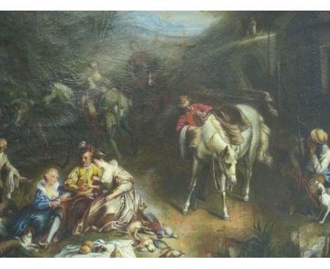 ENGLISH SCHOOL 19TH CENTURY
Hunting Party
Oil on Canvas
Inscribed Lower Right
102cm x 141cm