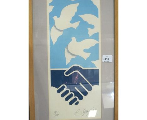 ROBERT BALLAGH
Peace Through Reconciliation 
Lithograph
Limited Edition 209/300
Signed Bottom Right
Dated '97
58cm x 19cm