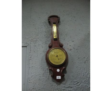 A MAHOGANY CASED BANJO BAROMETER with brass dials inscribed "Dickson Hempenstall Dublin" 75cm high
