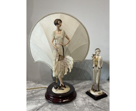 Giuseppe Armani - Florence Porcelain Figural Lamp, along with Florence Giuseppe Armani Colette Figurine. 
Good condition, no 