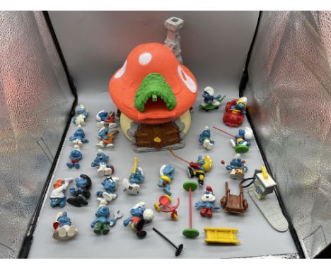 Collection of Vintage Smurfs Toy Figures. 