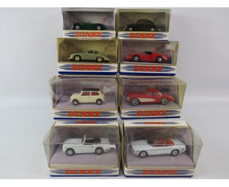 Eight Dinky/Matchbox Die Cast Classic Vehicles. All in boxes in unused condition. See photos for details. 