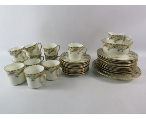 Vintage Fenton china part teaset, 36 pieces in total.