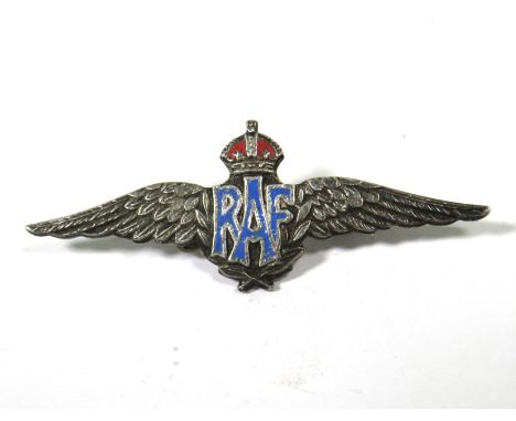 Vintage Silver and Enamel RAF Sweetheart brooch which measures 50mm wide. Good pin. See photos. 