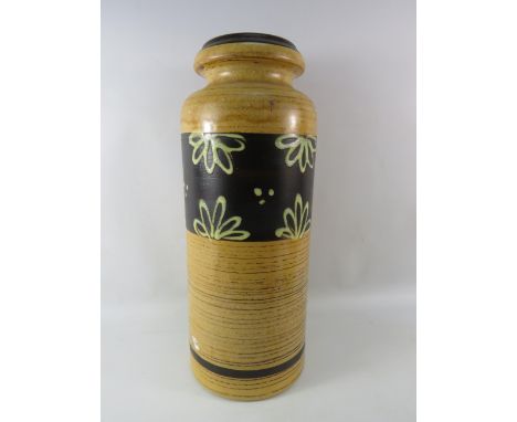 Large West German floor vase/ stick stand, 19" tall.