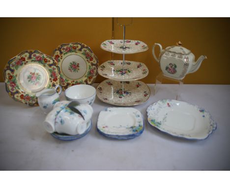 Mixed Ceramic lot to include cake stand, Sadler Teapot etc. see photos.