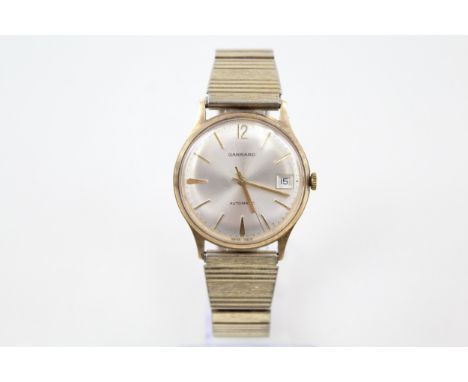 Mens Vintage Garrard 9ct Presentation Watch Automatic Working     408997