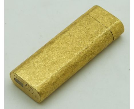 Cartier gold plated lighter with retro textured finish