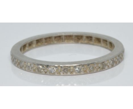 A platinum eternity ring set with diamonds, 2.4g, size M&nbsp;