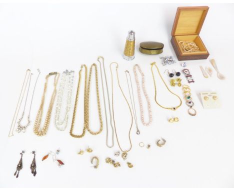 A collection of costume jewellery including rings, Monet necklace etc
