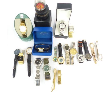 Eighteen various ladies and gentleman's wristwatches including Citizen Eco-Drive, Pierre Cardin, Cinotto, Accurist etc, some 