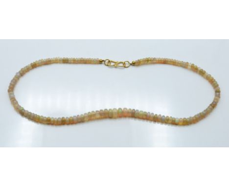 A beaded Ethiopian opal necklace