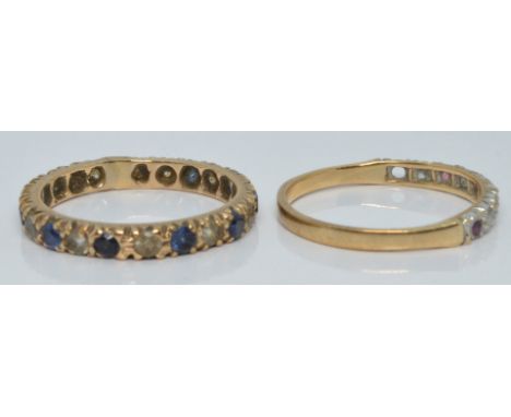 Two 9ct gold rings, 3.0g, size L/M and M&nbsp;