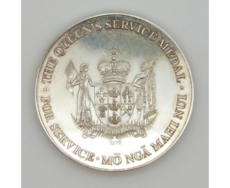 Prototype The Queen's Service Medal New Zealand with the Queen's bust in high relief, never put into production (Ian Rank-Bro