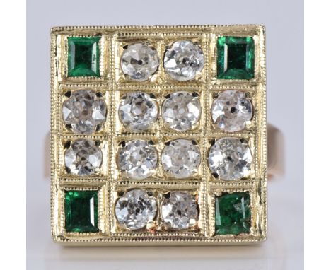 An 18ct gold early 20thC ring set with old cut diamonds, each approximately 0.12ct, total diamond weight approximately 1.44ct