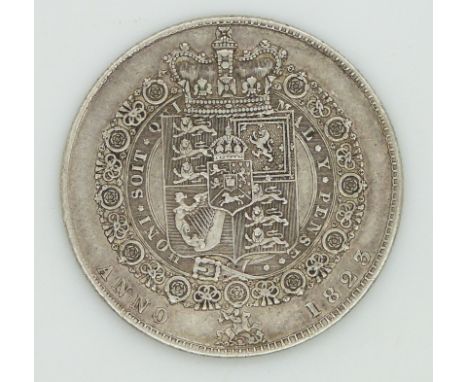 1823 George VI silver half crown, first laureate head, second crowned quartered shield of arms reverse, VF